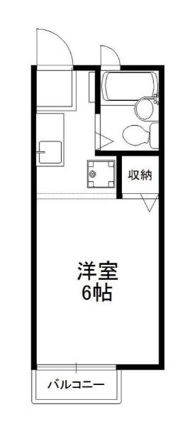 エーデルワイス(1K/1階)の間取り写真