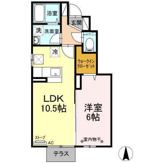グランモア未来(1LDK/1階)の間取り写真