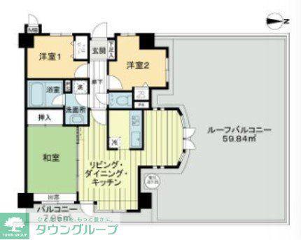 ライオンズマンション川越南古谷(3LDK/7階)の間取り写真