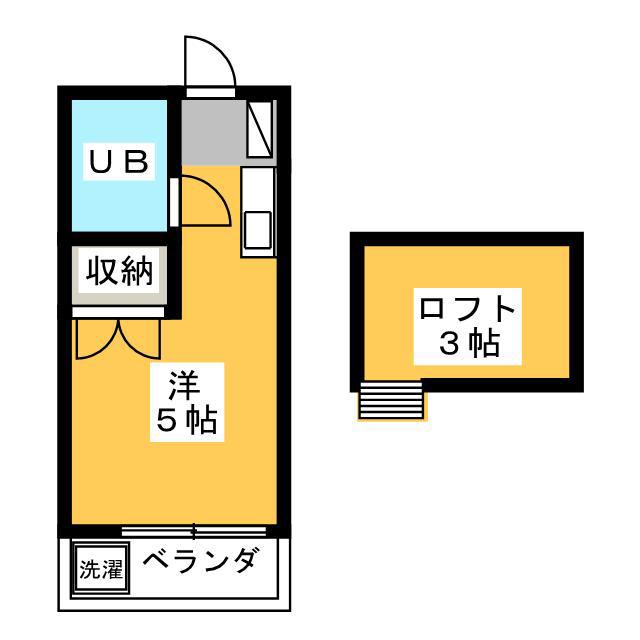 エスタ国分寺 壱番館(ワンルーム/2階)の間取り写真