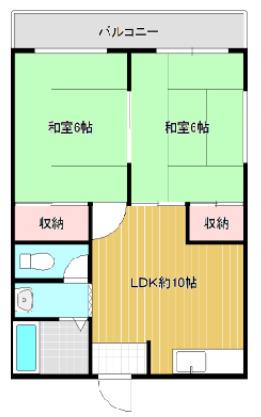 吉本ハイツ(2LDK/2階)の間取り写真