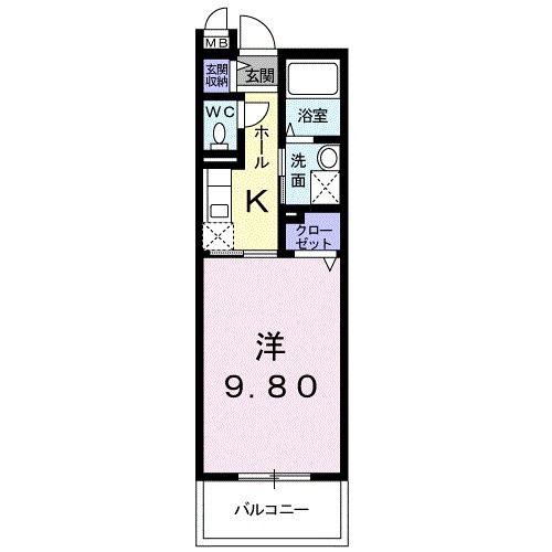 GOLD M KAMO(1K/3階)の間取り写真