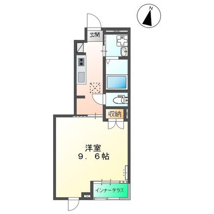 グラーノ(1K/1階)の間取り写真