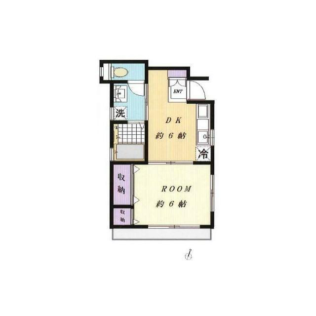 KEATS HOUSE A.B(1DK/1階)の間取り写真