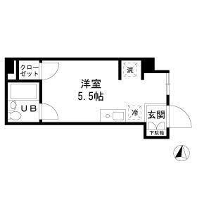 新東京タワーレジデンスII(ワンルーム/1階)の間取り写真