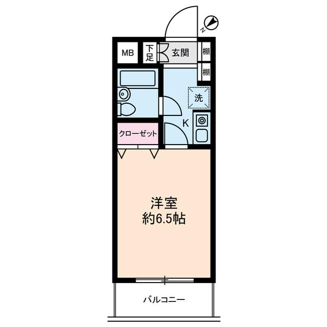 BELLE VUE新中野(1K/4階)の間取り写真