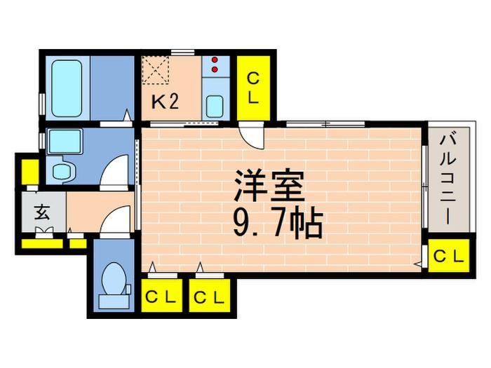 グランメール東出町(1K/2階)の間取り写真