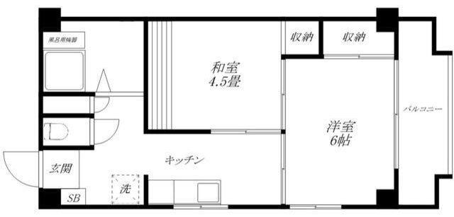 マンション丸中(2K/2階)の間取り写真