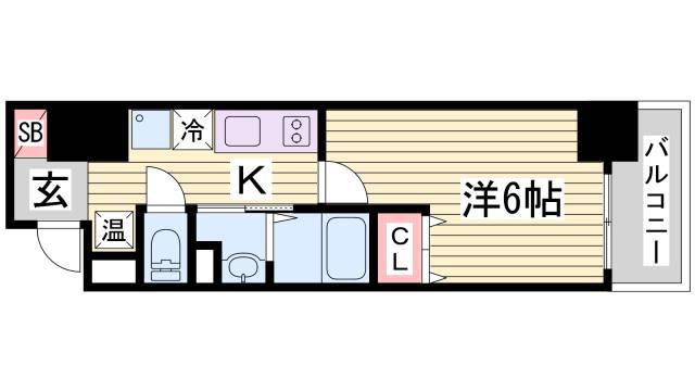 グルーブ神戸ハーバーアリーナ(1K/2階)の間取り写真