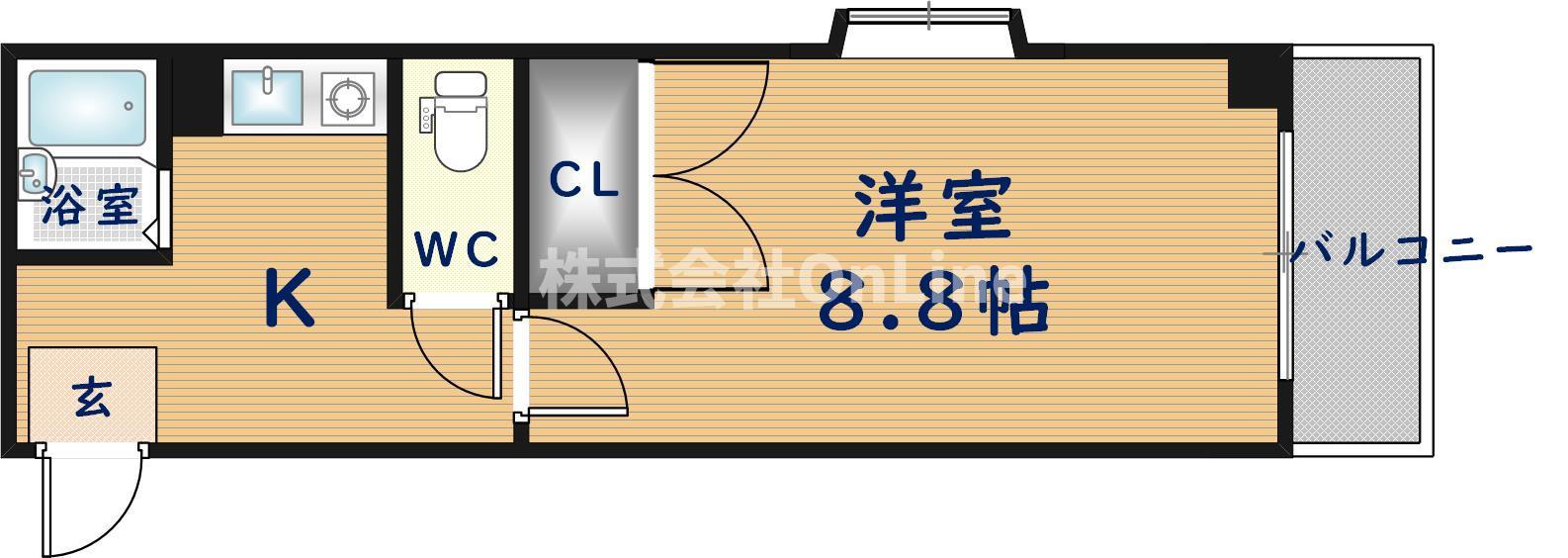 コンフォート布施(1K/6階)の間取り写真
