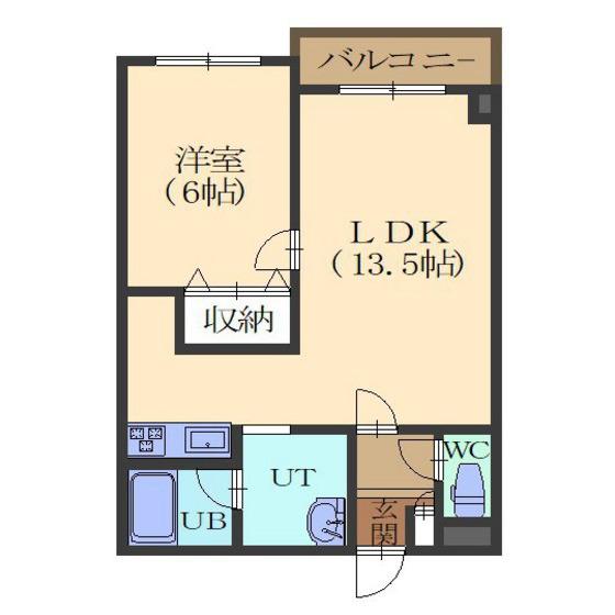 マンションウインズ(1LDK/3階)の間取り写真
