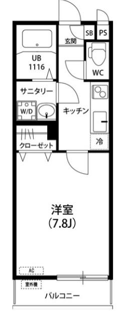 リブリプリマヴェーラ(1K/2階)の間取り写真