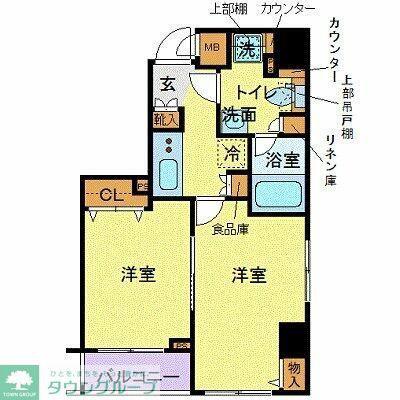 フェニックス五反田(2K/4階)の間取り写真