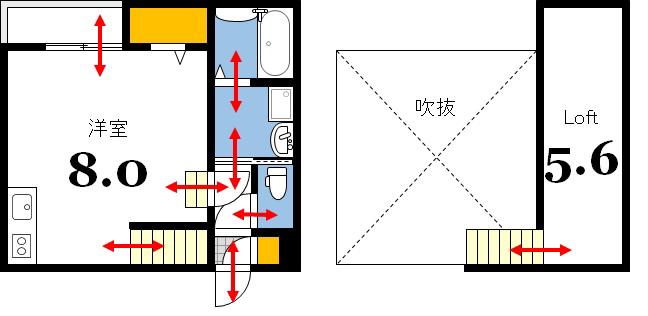 MAISONETIC SSR(1LDK/1階)の間取り写真