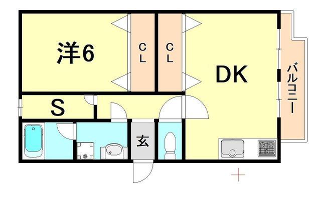 ユメノサニーハイツ(1DK/5階)の間取り写真