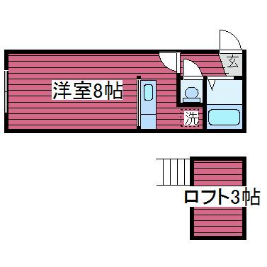 ソニア41イースト(ワンルーム/2階)の間取り写真