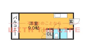 オアシスビル(1K/3階)の間取り写真