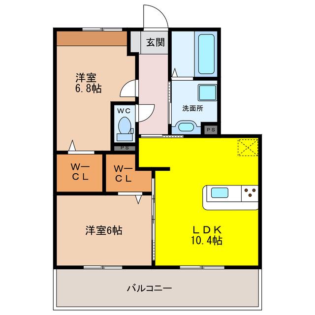 メゾン・ド・TAX VII(2LDK/3階)の間取り写真