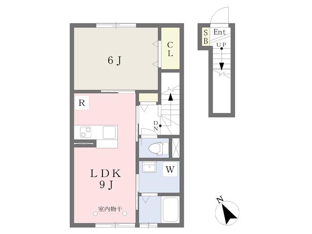 ブライトンコート北上(1LDK/2階)の間取り写真