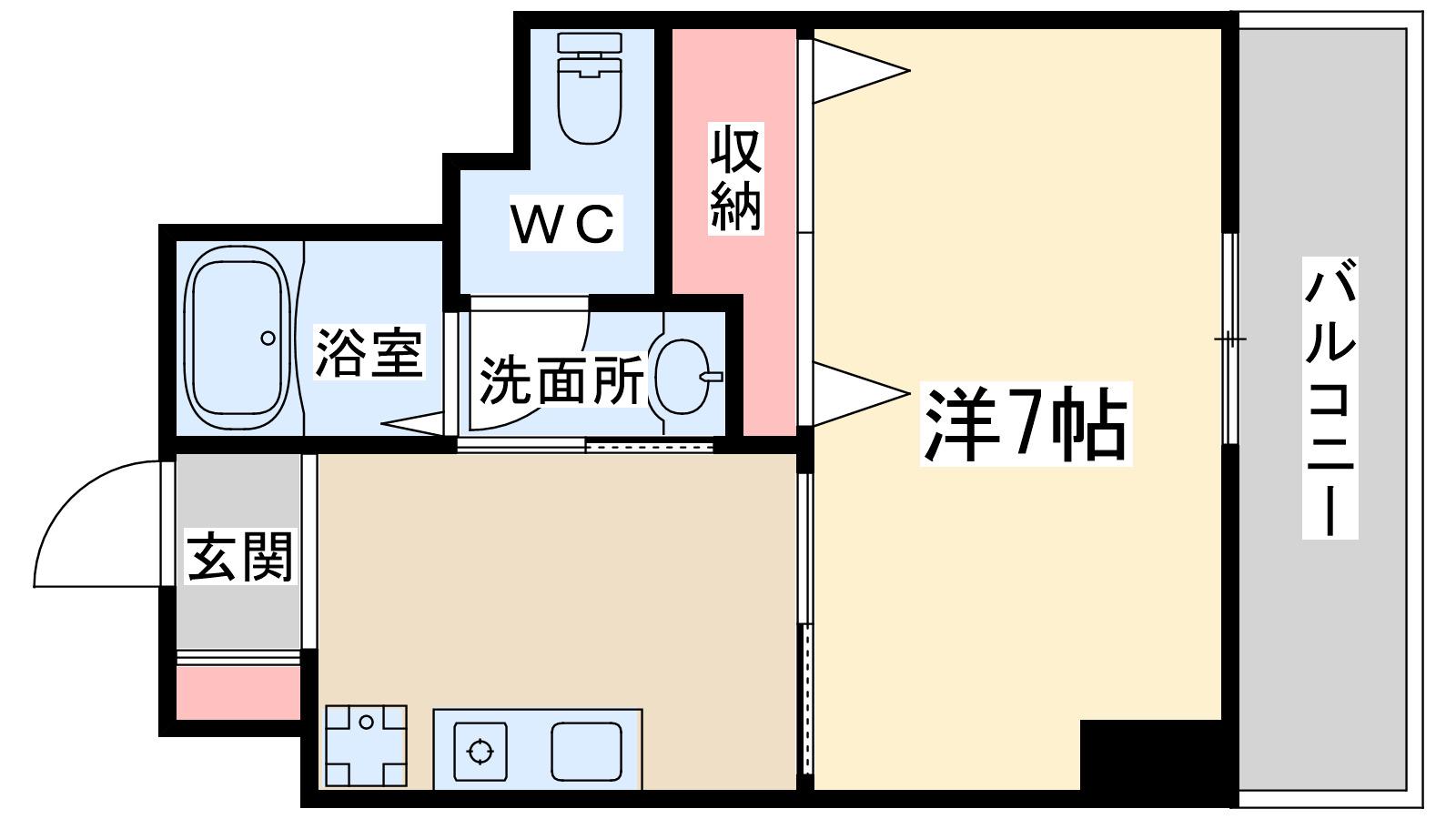 オアーゼ梅田東(1K/2階)の間取り写真