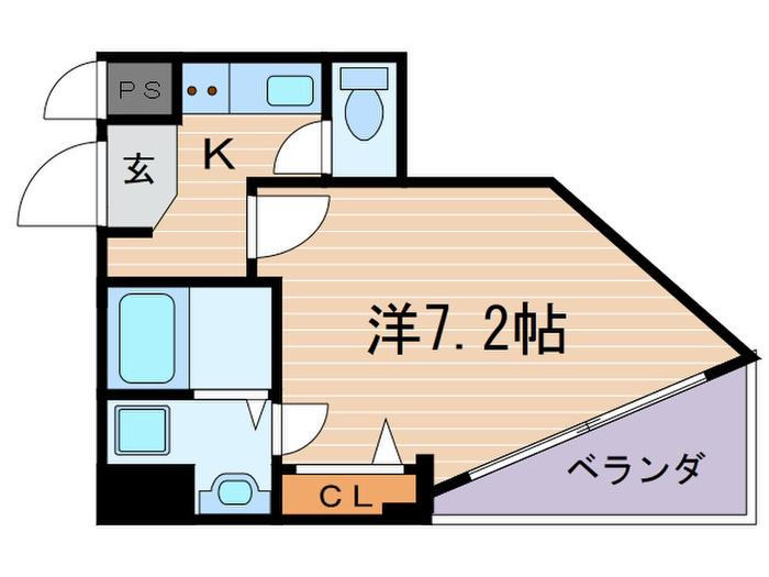 グランドパレス三条花見小路(1K/4階)の間取り写真