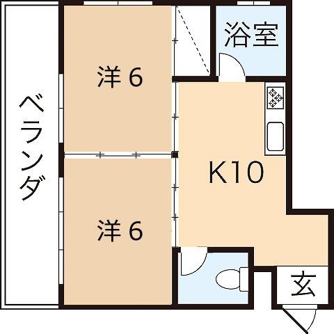 トーマスマンション読谷(2LDK/2階)の間取り写真