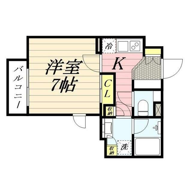 CLASSEUM飯田橋(1K/2階)の間取り写真