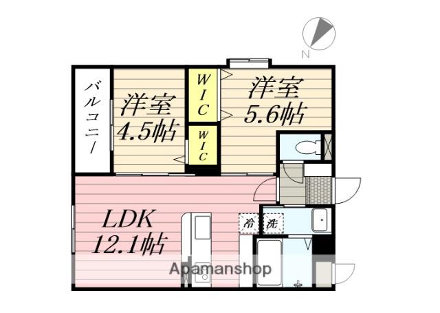 南区大橋三丁目マンション(2LDK/3階)の間取り写真