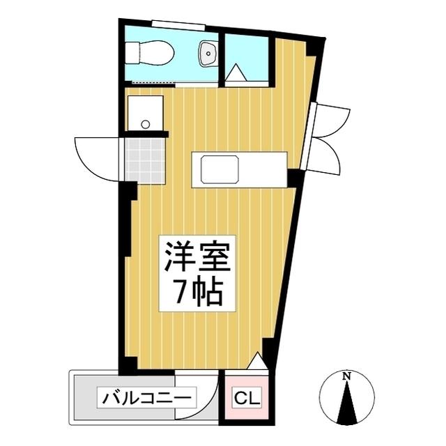 セブンビル(ワンルーム/2階)の間取り写真