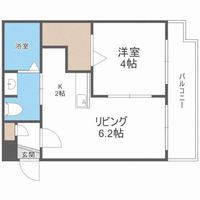 VILLAGE北大通壱番館 ヴィレッジ北大通壱番館(1LDK/8階)の間取り写真