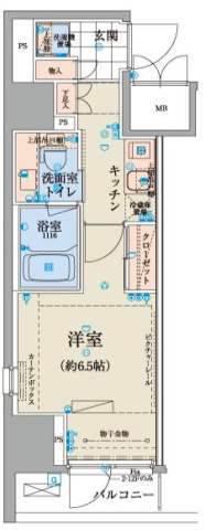 リヴシティ日本橋ネクステシア(1K/5階)の間取り写真