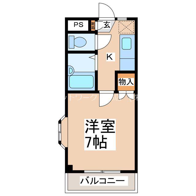 サンサイド14(1K/1階)の間取り写真