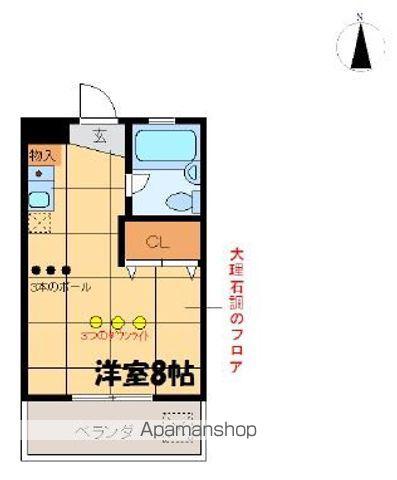 フラット横山(ワンルーム/1階)の間取り写真