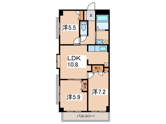 GRAND DWELLER(3LDK/2階)の間取り写真