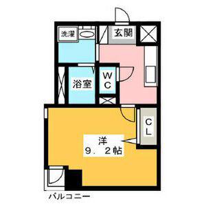 ARTIZA浅間町(1K/2階)の間取り写真
