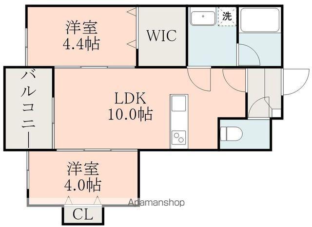 レガリア南新町(2DK/2階)の間取り写真