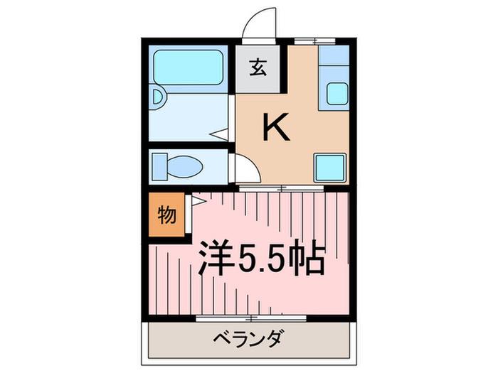 グレース鹿塩(1K/2階)の間取り写真