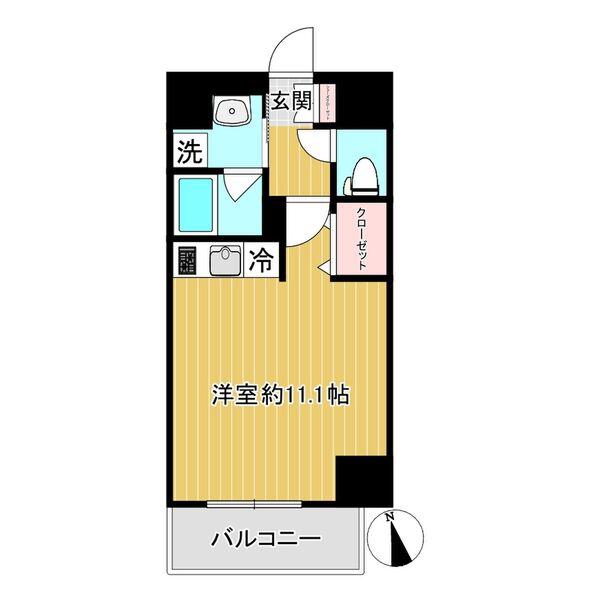 SHOKEN RESIDENCE名古屋今池(ワンルーム/9階)の間取り写真