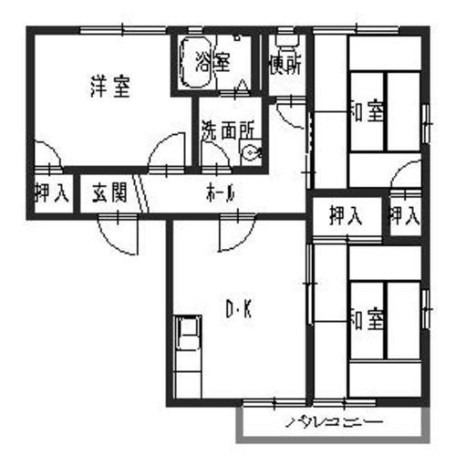 セファミ小野(3DK/2階)の間取り写真