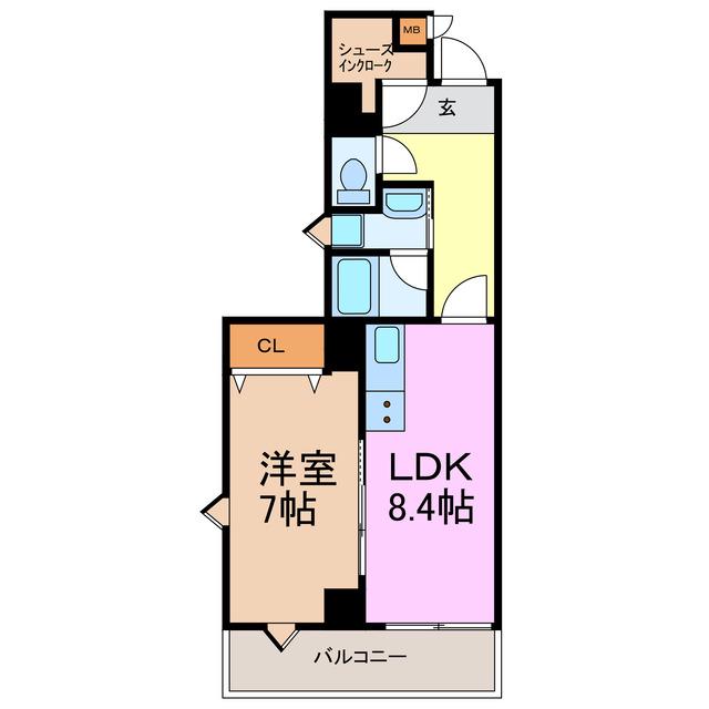 パークヒルズ神の倉(1LDK/2階)の間取り写真