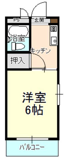 メゾンドカワコウ(1K/2階)の間取り写真