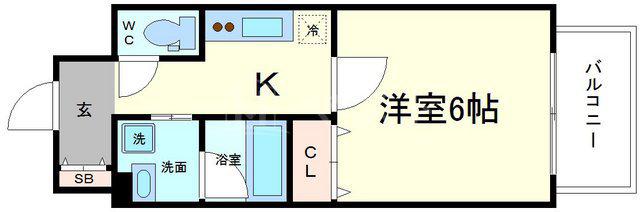 モノリス(1K/4階)の間取り写真