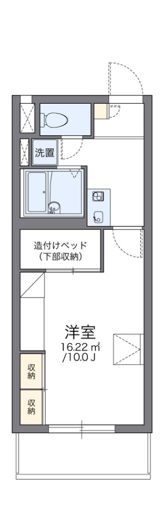 レオパレスグレイスフル(1K/2階)の間取り写真