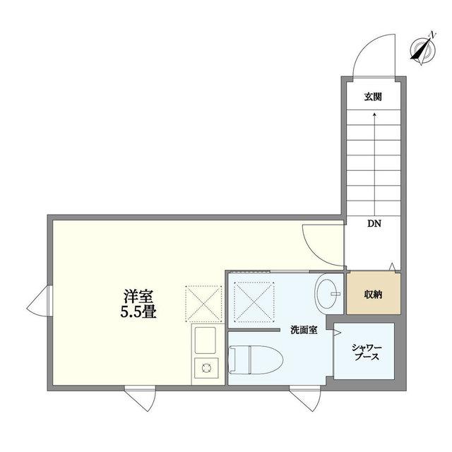 グランツ世田谷(ワンルーム/2階)の間取り写真
