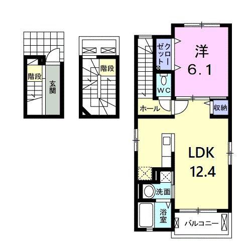 メゾン ド ルイス(1LDK/3階)の間取り写真