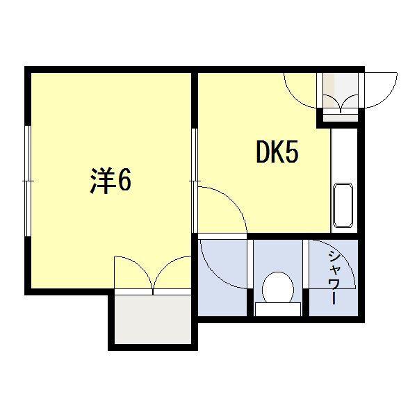 キートス西4条(1DK/4階)の間取り写真