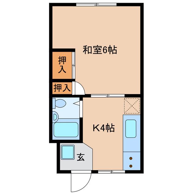 YAYOIハイツ(1DK/2階)の間取り写真