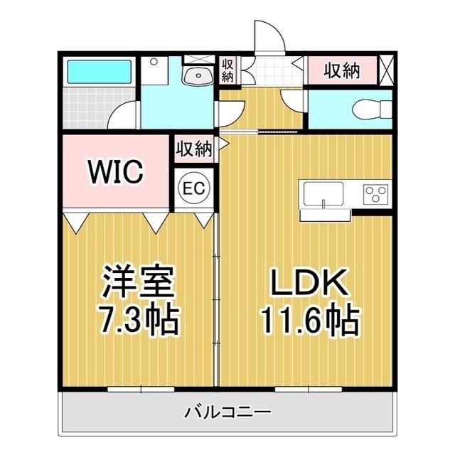 ラ・ジョア(1LDK/3階)の間取り写真