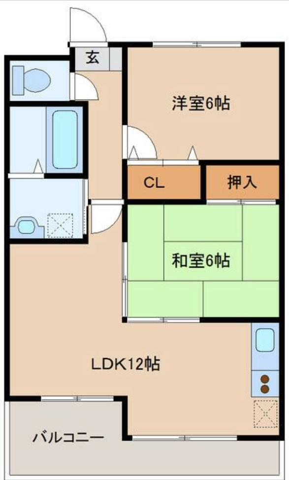 ロワジールK(2LDK/3階)の間取り写真
