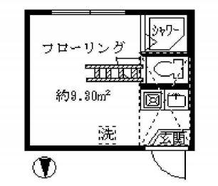 フェリスアマーレ(ワンルーム/2階)の間取り写真